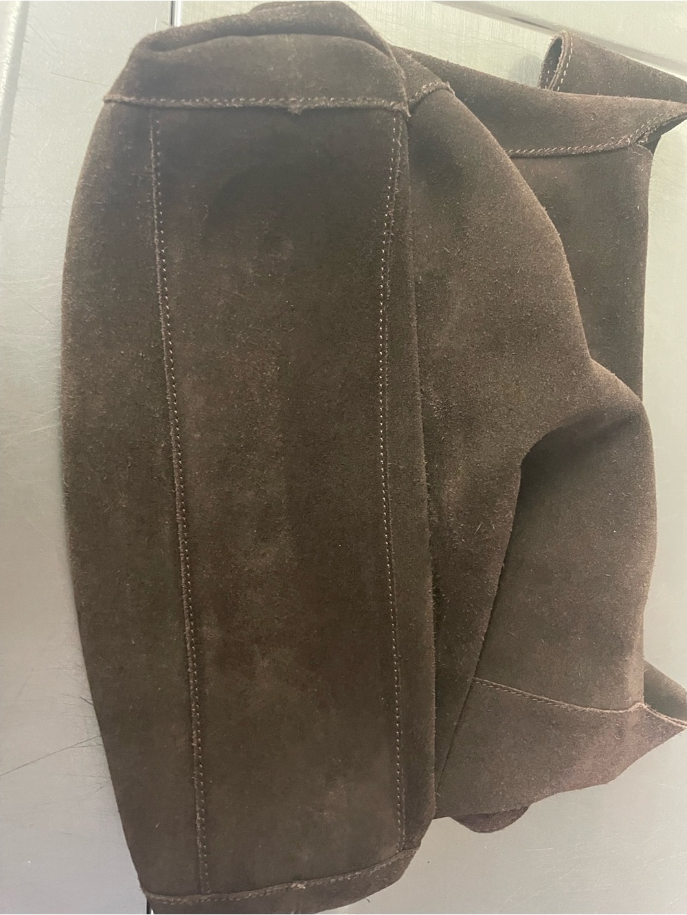 Mango Suede Shoulder Bag -Deep Brown - Picture 6 of 9